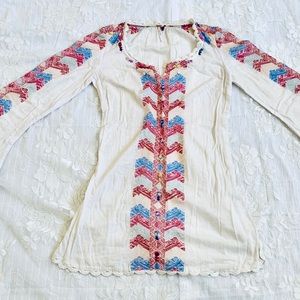 Free People Embroidered Bell Sleeve Dress/Tunic